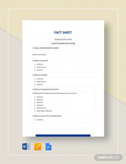 10+ Free Fact Sheet Templates – Survey, Campaign | Free For Fact Sheet Template Word