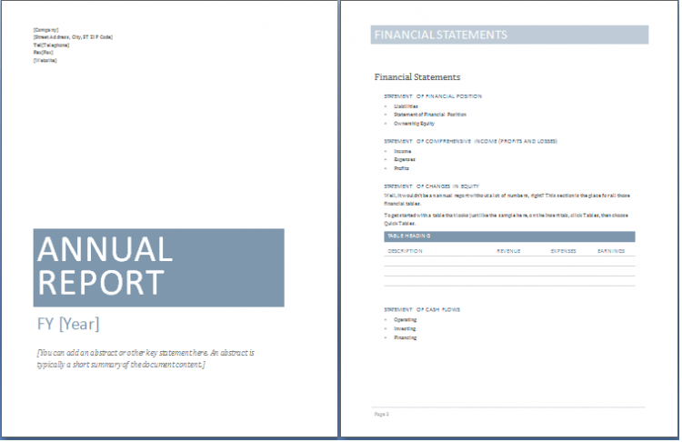 12 Free Annual Business Report Templates In Ms Word Templates Within Microsoft Word Templates Reports