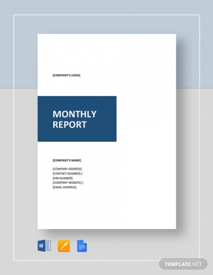 20+ Monthly Report Templates – Google Docs, Word, Pdf | Free Inside Microsoft Word Templates Reports