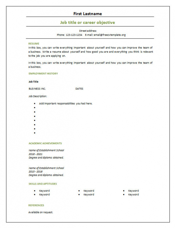 7 Free Blank Cv Resume Templates For Download • Get A Free Cv In Free Blank Cv Template Download
