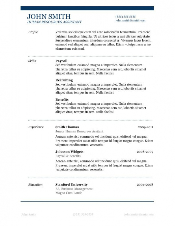 7 Free Resume Templates | Microsoft Word Resume Template Inside Free Basic Resume Templates Microsoft Word