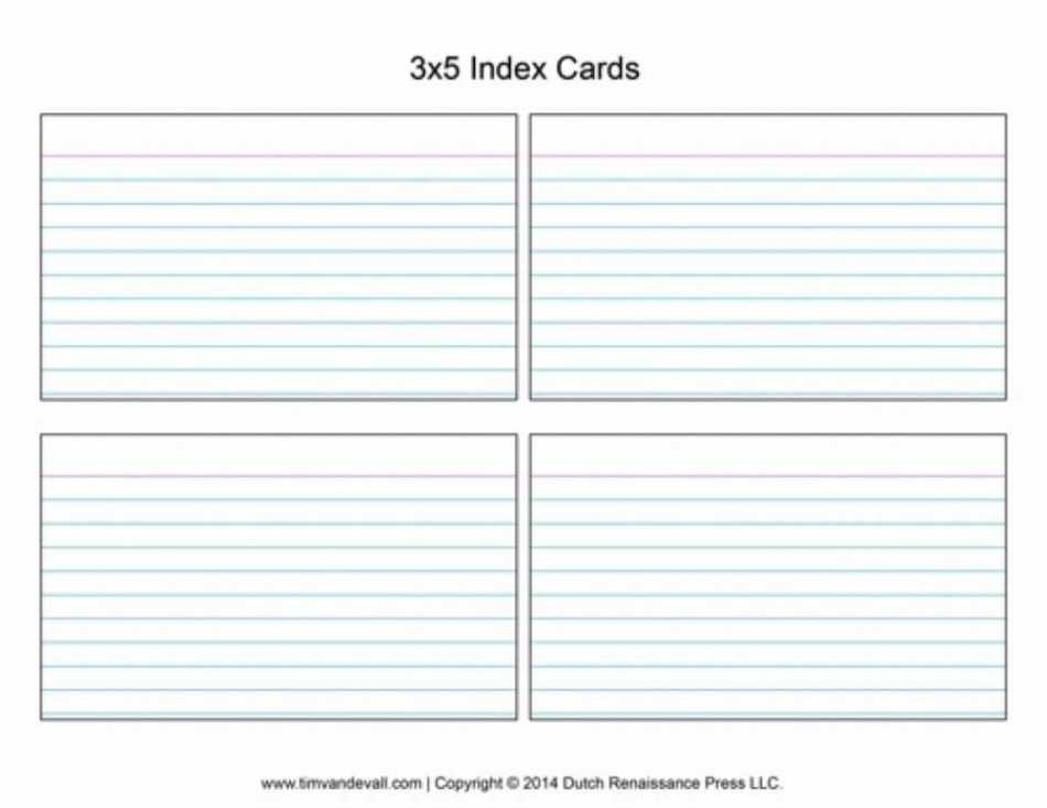 Free Index Card Template Google Docs