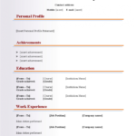 Basic Blank Cv Resume Template For Fresher Free Download With Regard To Free Blank Cv Template Download