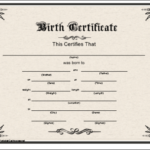 Birth Certificate Printable Certificate | Birth Certificate in Novelty Birth Certificate Template
