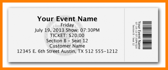 Blank Admission Ticket Template (1) | Professional Templates With Blank Admission Ticket Template