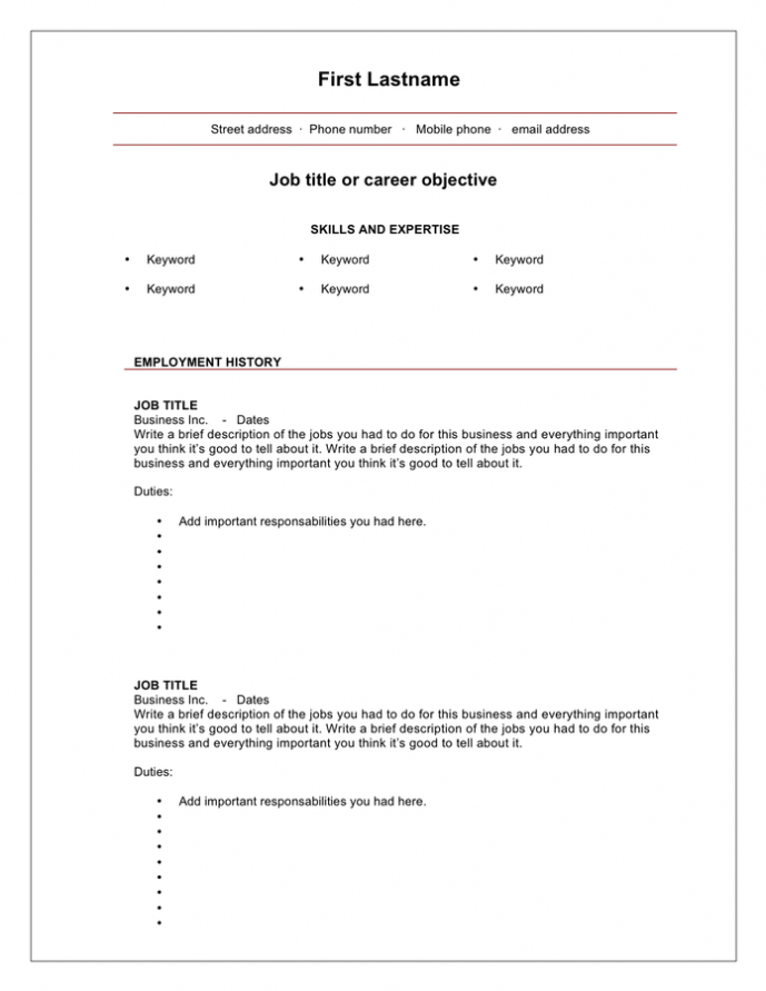 Blank Cv Template – Download Free Documents For Pdf, Word In Free Blank Cv Template Download
