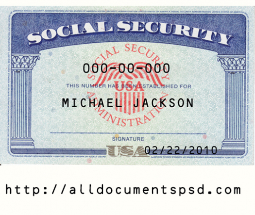Card Template Psd With Social Security Card Template Download