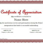 Certificate Of Appreciation 01 | Certificate Of in In Appreciation Certificate Templates