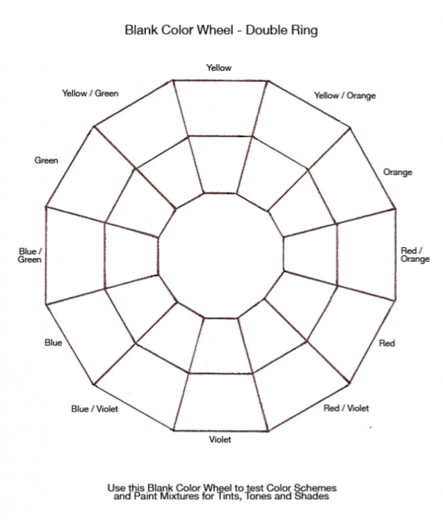 Colour Theory Wheel Template | Paint Color Wheel, Color With Blank Color Wheel Template