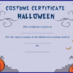 Cutest Halloween Costume Certificate Template | Certificate with Halloween Certificate Template