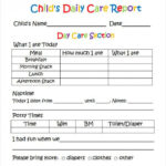 Daily Report Template | Preschool Daily Report, Progress Regarding Daycare Infant Daily Report Template