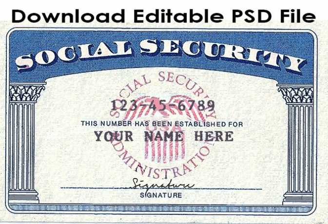 Social Security Card Template Photoshop