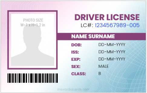 driver license template photoshop free