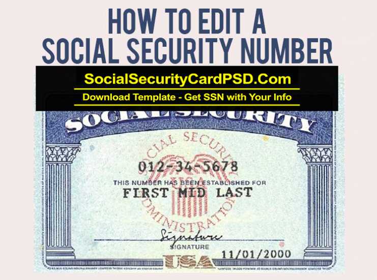 Editable Blank Social Security Card Template