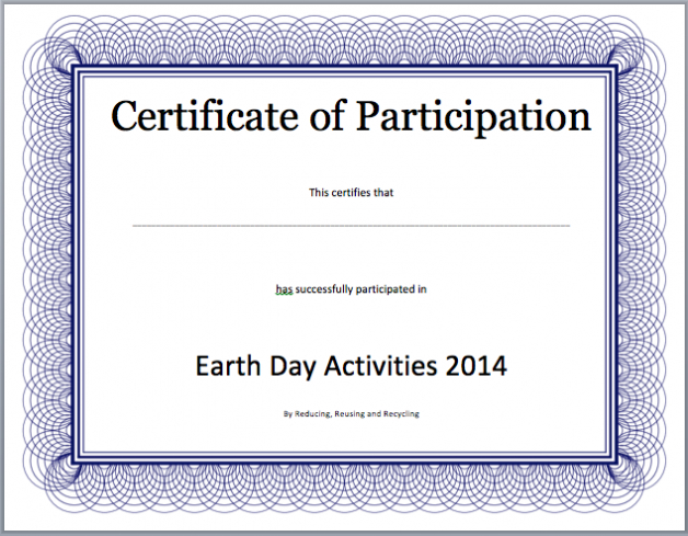 Event Participation Certificate Template – Free Template Inside Participation Certificate Templates Free Download