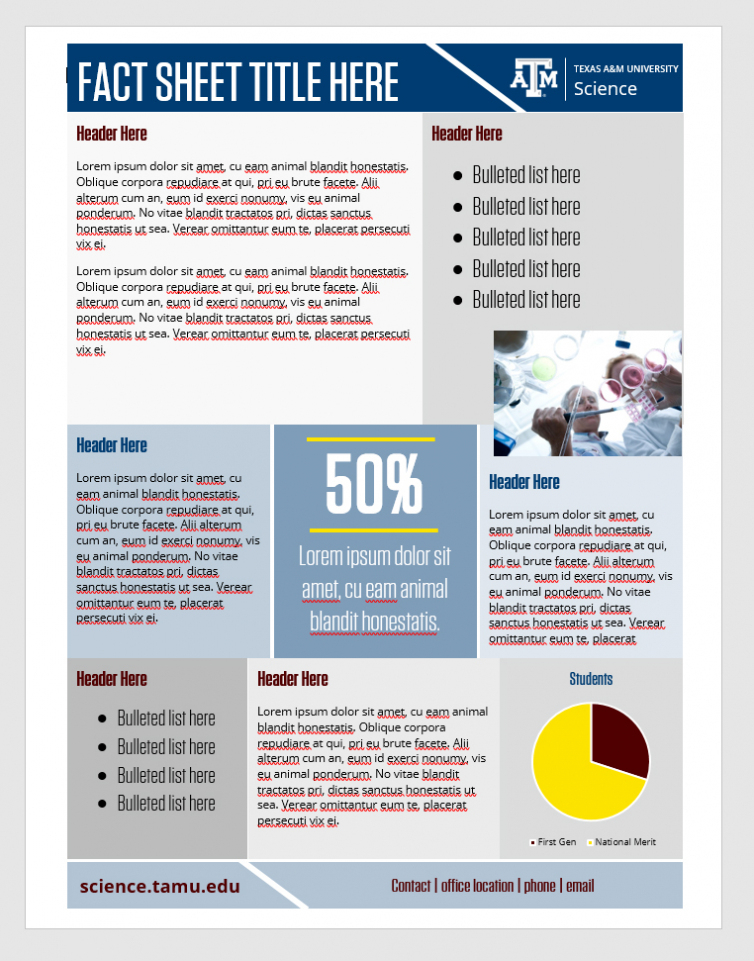 Fact Sheets | Texas A&m College Of Science Throughout Fact Sheet Template Word
