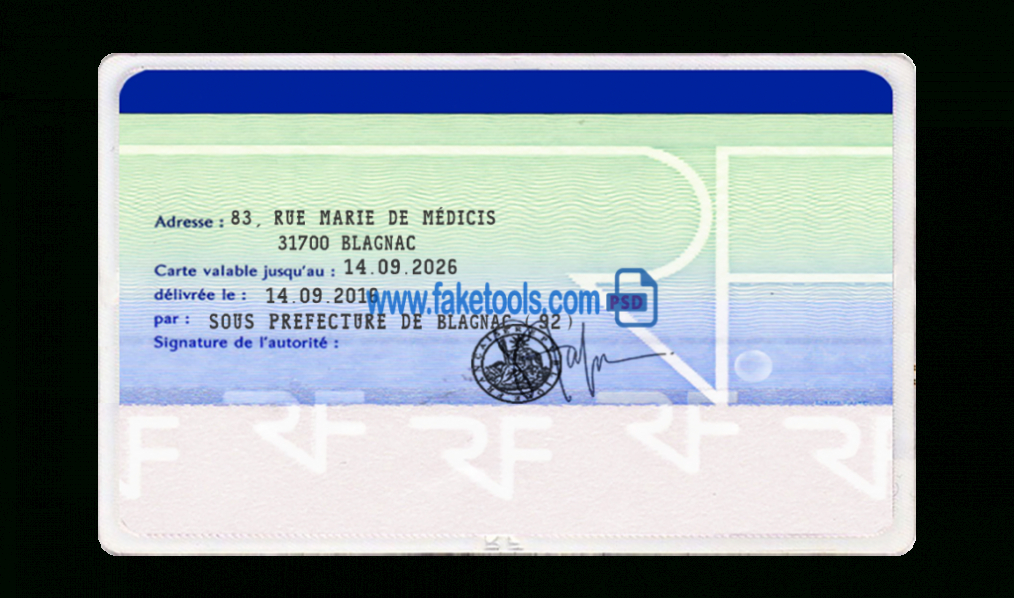 France Id Card Template Within French Id Card Template