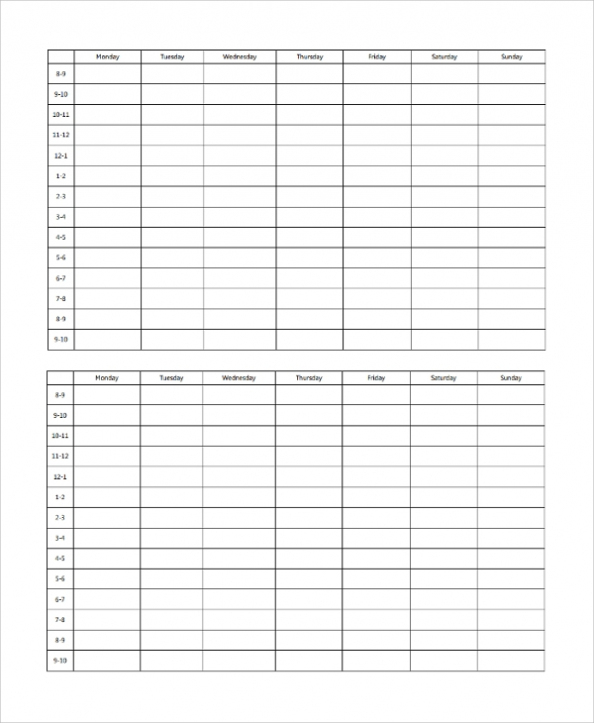 Free 9+ Sample Monthly Timetable Templates In Pdf | Ms Word Inside Blank Revision Timetable Template