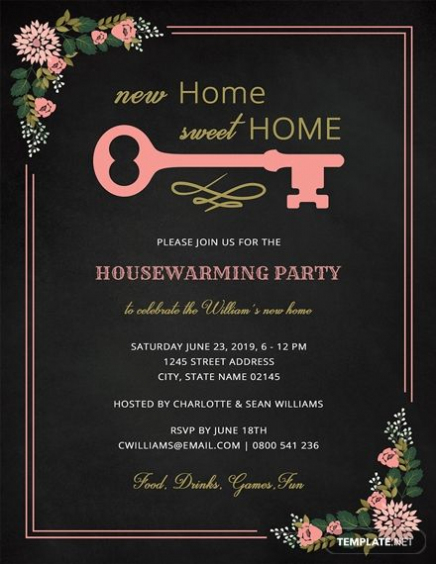Free Chalkboard Housewarming Invitation Template: Download Inside Free Housewarming Invitation Card Template
