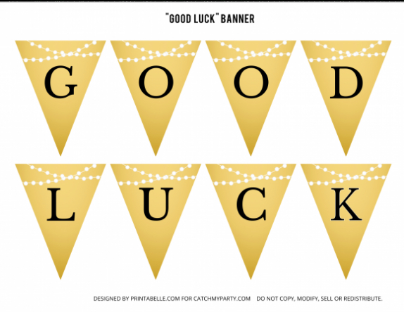 Free Gold Graduation Printables | Graduation Printables Inside Good Luck Banner Template