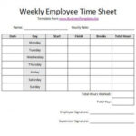 Free Sample Weekly Employee Time Sheet Template | Timesheet with regard to Weekly Time Card Template Free