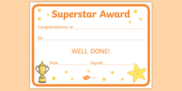 Free! – Superstar Award Certificates (Teacher Made) Regarding Star Award Certificate Template