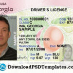 Georgia Driver's License [Editable Psd Template Download for Georgia Id Card Template