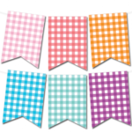 Gingham Printable Pennant Banner (In 12 Colors) – Chicfetti For Free Printable Pennant Banner Template