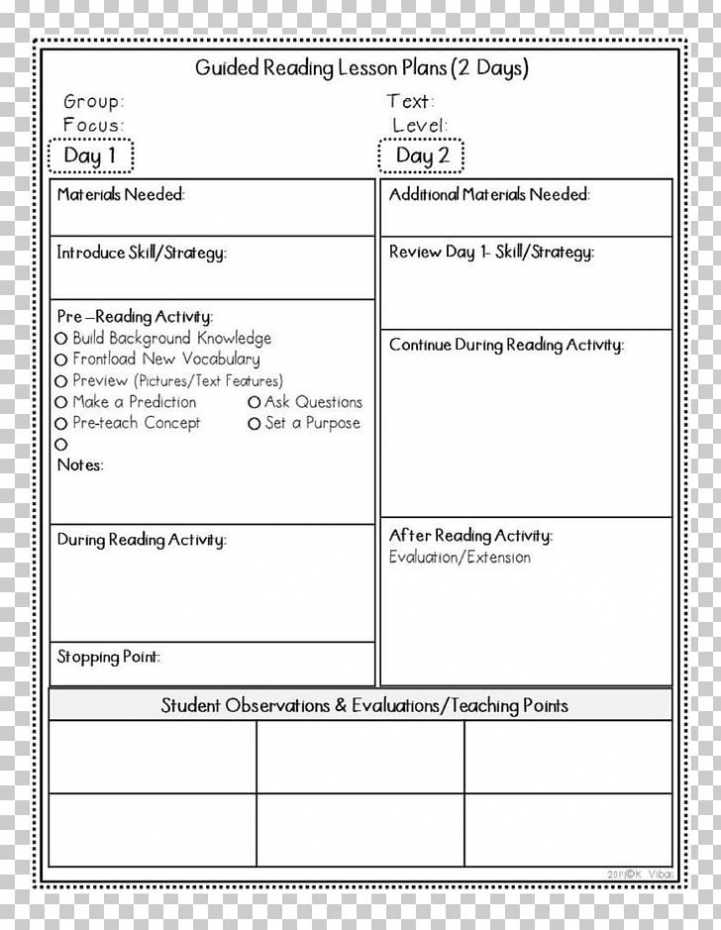 Guided Reading Lesson Plan Template Fountas And Pinnell