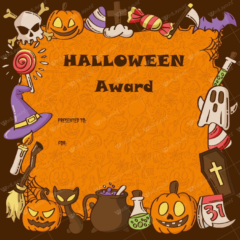 Halloween Award Certificates – 5+ Printables For Microsoft Word For Halloween Certificate Template
