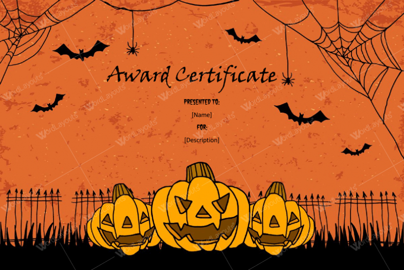 Halloween Award Certificates – 5+ Printables For Microsoft Word Throughout Halloween Certificate Template