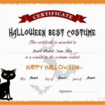 Halloween Best Costume Certificate Templates | Word & Excel Regarding Halloween Certificate Template