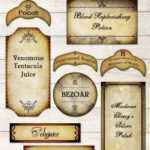Harry Potter Editable Potions Labels Printable Wizard Tags In Harry Potter Potion Labels Templates