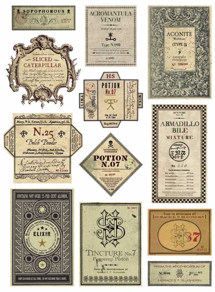 harry potter potion labels templates