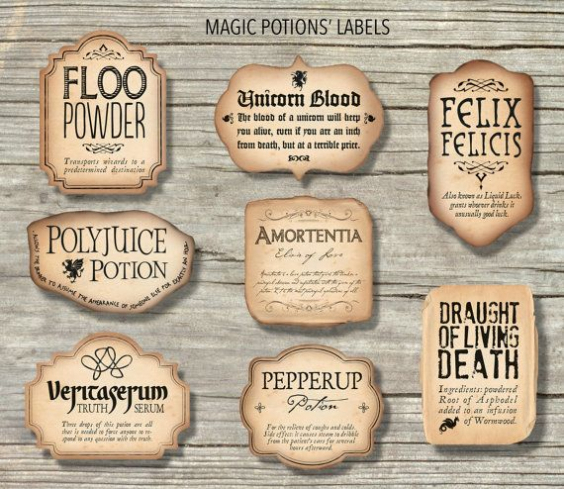 Harry Potter Inspired Magic Potions Labels / Printable Files for Harry ...