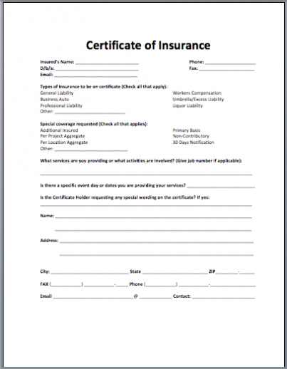 Insurance Certificate Template – Microsoft Word Templates Intended For Proof Of Insurance Card Template
