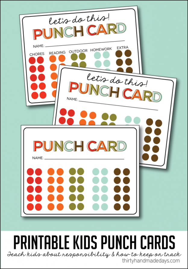 Pdf Free Printable Punch Cards