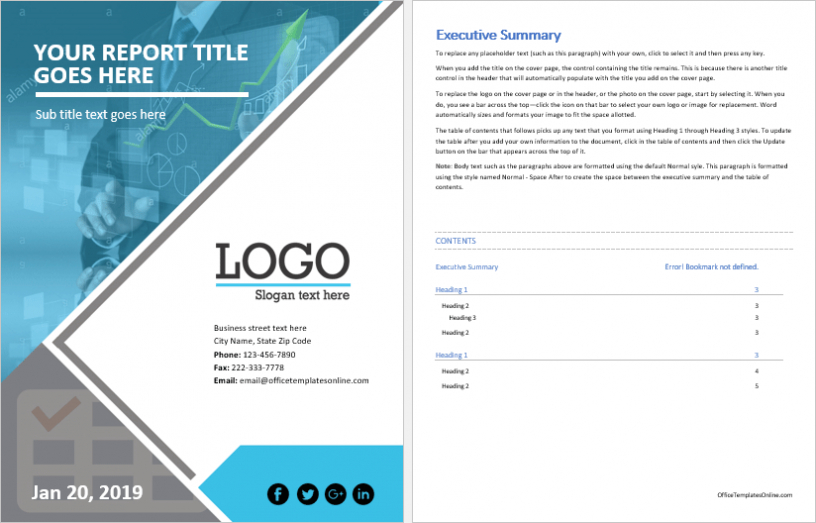 Ms Word Business Report Template | Office Templates Online Within Microsoft Word Templates Reports