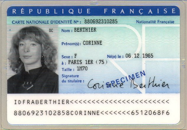 National Identity Card (France) – Wikipedia In French Id Card Template