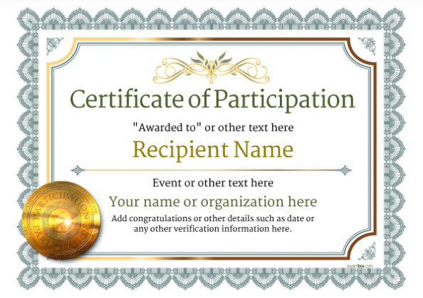 Participation Certificate Templates – Free, Printable, Add In Participation Certificate Templates Free Download