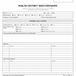 Patient Health History Questionnaire (4 Pages) For Medical History Template Word