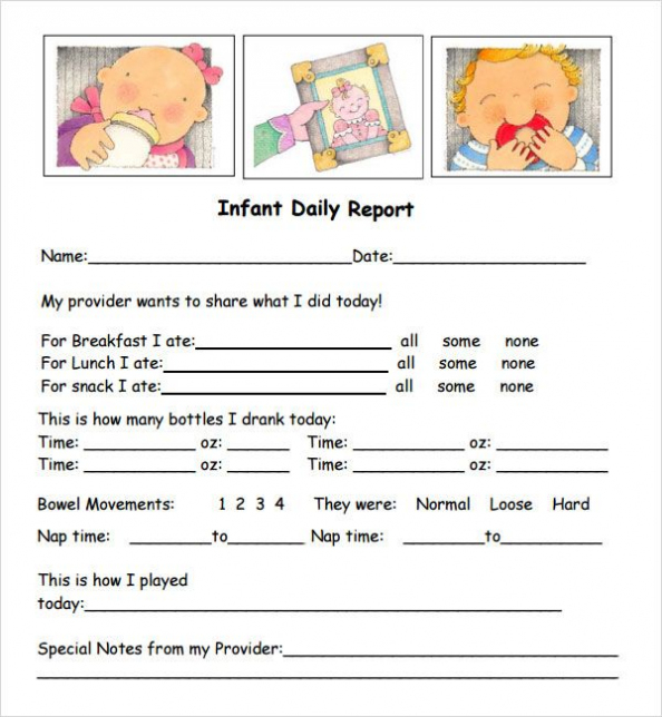 Pin On Baby Regarding Daycare Infant Daily Report Template
