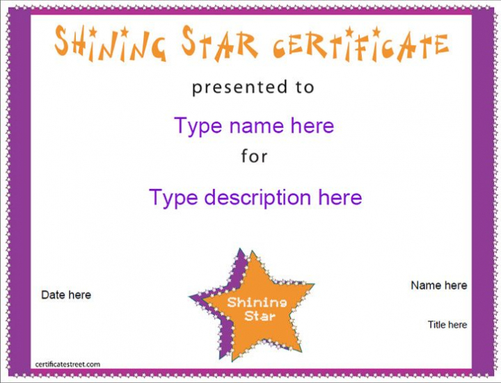 Pin On Certificates Regarding Star Award Certificate Template