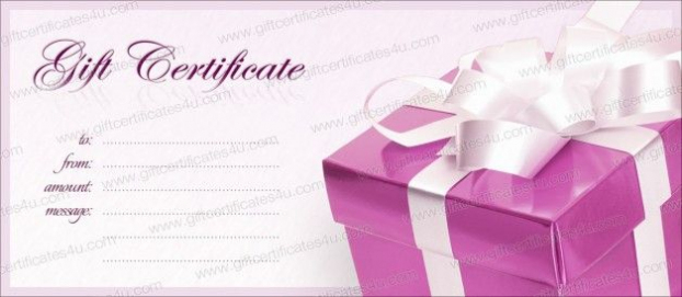 Pink Box Gift Certificate Template – Giftcertificates4U Intended For Pink Gift Certificate Template