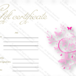 Pink Flies Gift Certificate Template For Pink Gift Certificate Template