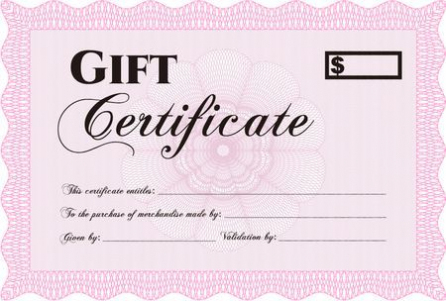 Pink Gift Certificate Template (7 With Pink Gift Certificate In Pink Gift Certificate Template