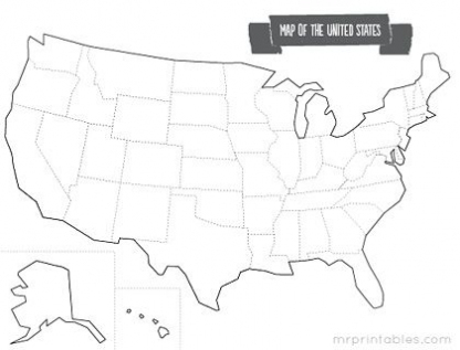 Printable Map Of The Usa – Mr Printables | Printable Maps Pertaining To Blank Template Of The United States