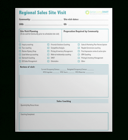 Regional Sales Site Visit Report Template – Senior Living Smart For Site Visit Report Template