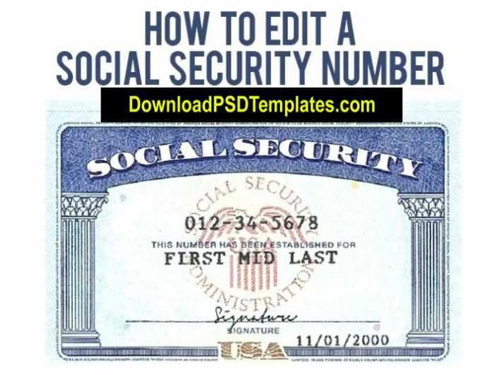 Social Security Number Ssn Template Psd In 2020 | Card Throughout Social Security Card Template Photoshop