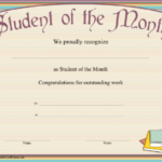 Student Of The Month Certificate Printable Certificate For Free Printable Student Of The Month Certificate Templates